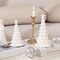 Light Up Ceramic Christmas Tree, 2 Pack Lighted Porcelain Christmas Tree with Star, Matte White Small Xmas Tree Table Centerpiece Xmas Tree Figurines for Tabletop Decor